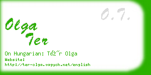 olga ter business card